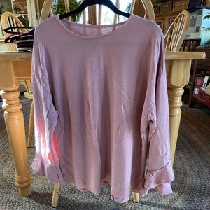 Soft Surroundings Pink Ruffle top